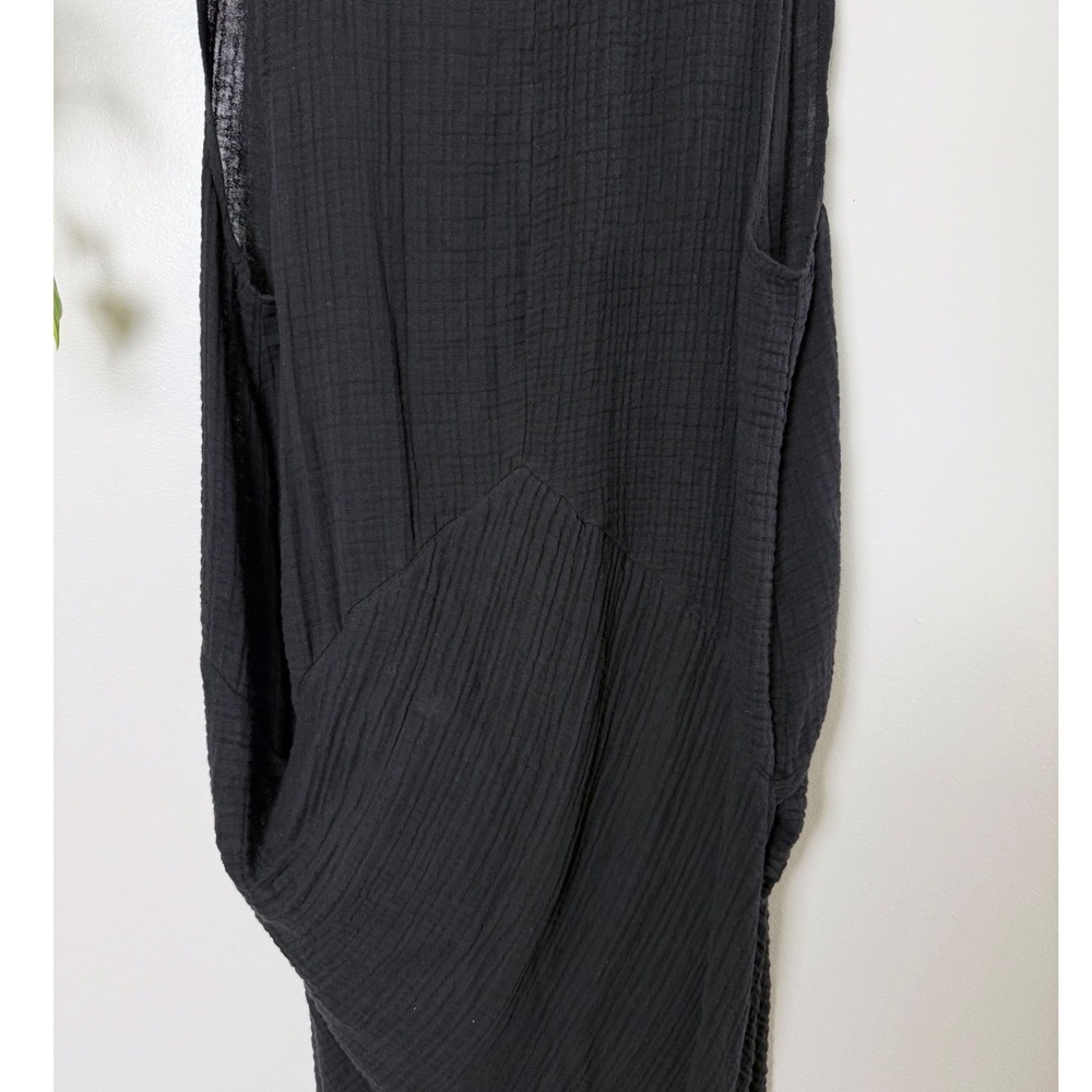 Women's Black Kozan Sleeveless Draped V-Neck Maxi Dress XL - Picture 7 of 9